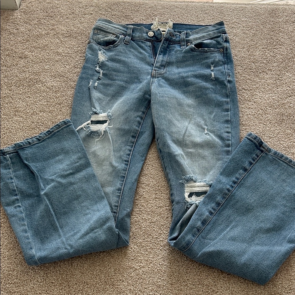 Altar'd State Straight Leg Distressed Denim Jeans